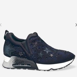 ASH Midnight navy/Black Star Print Sneakers Size 40